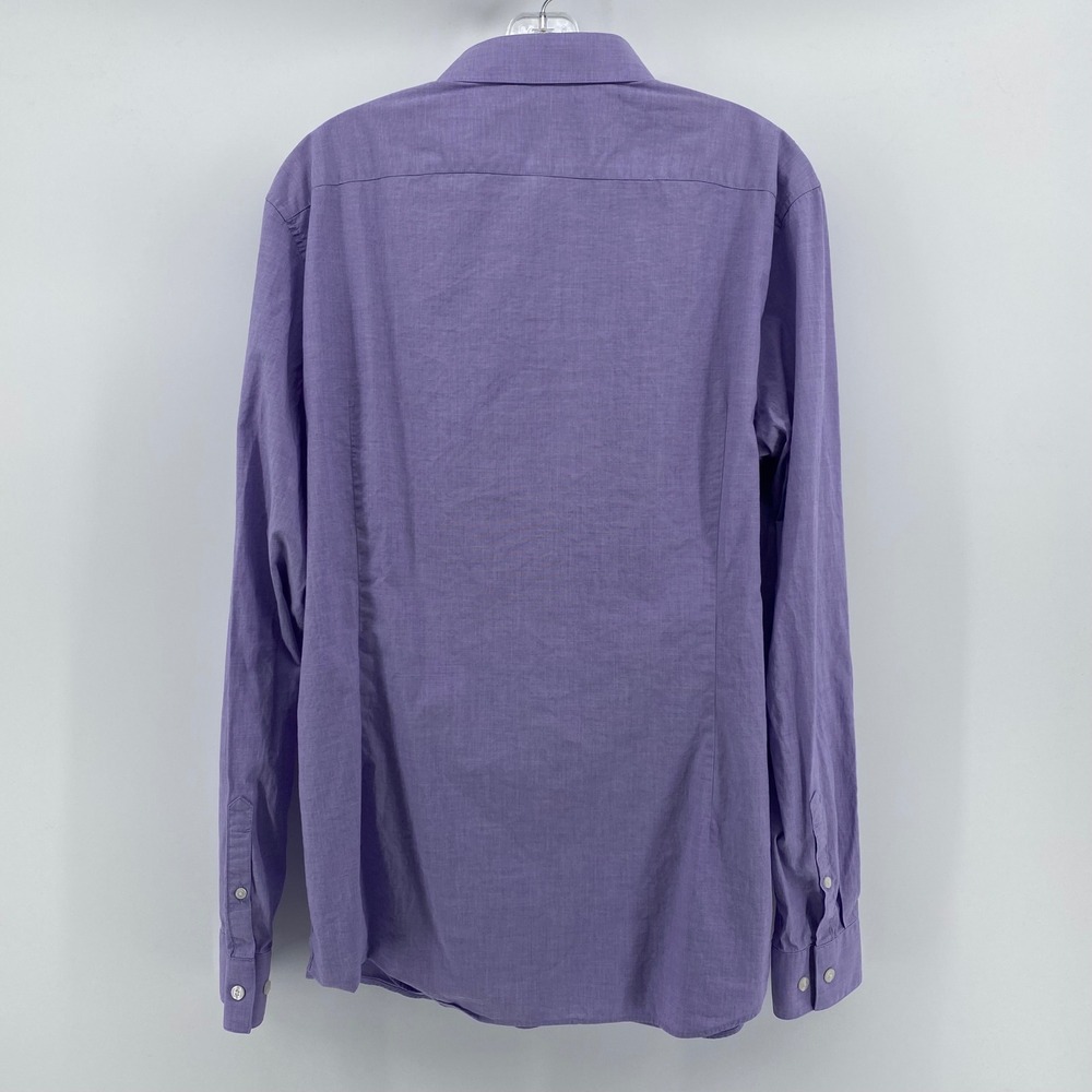 Perry Ellis Portfolio Mens XL Purple Very Slim Fit Stretch Button Down Shirt - Picture 7 of 9